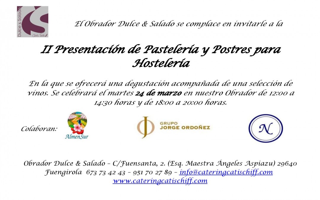 II Presentación de Pastelería y Postres para Hostelería