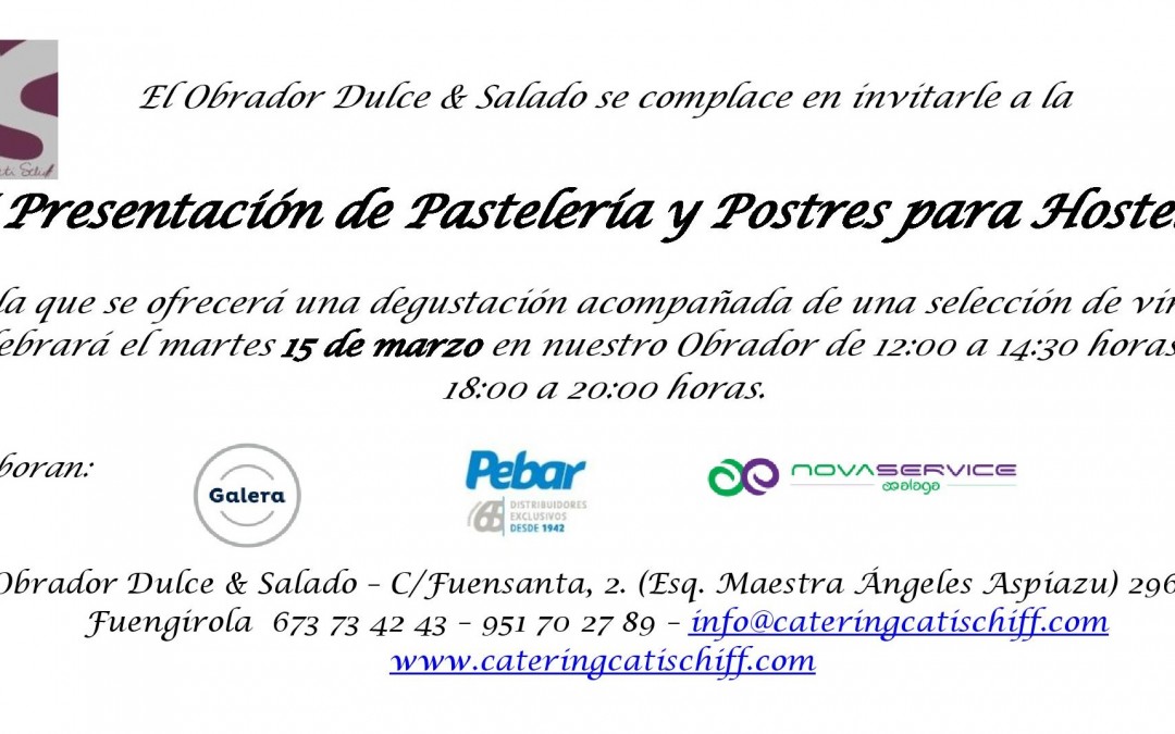 III Presentación de Pastelería y postres para hostelería